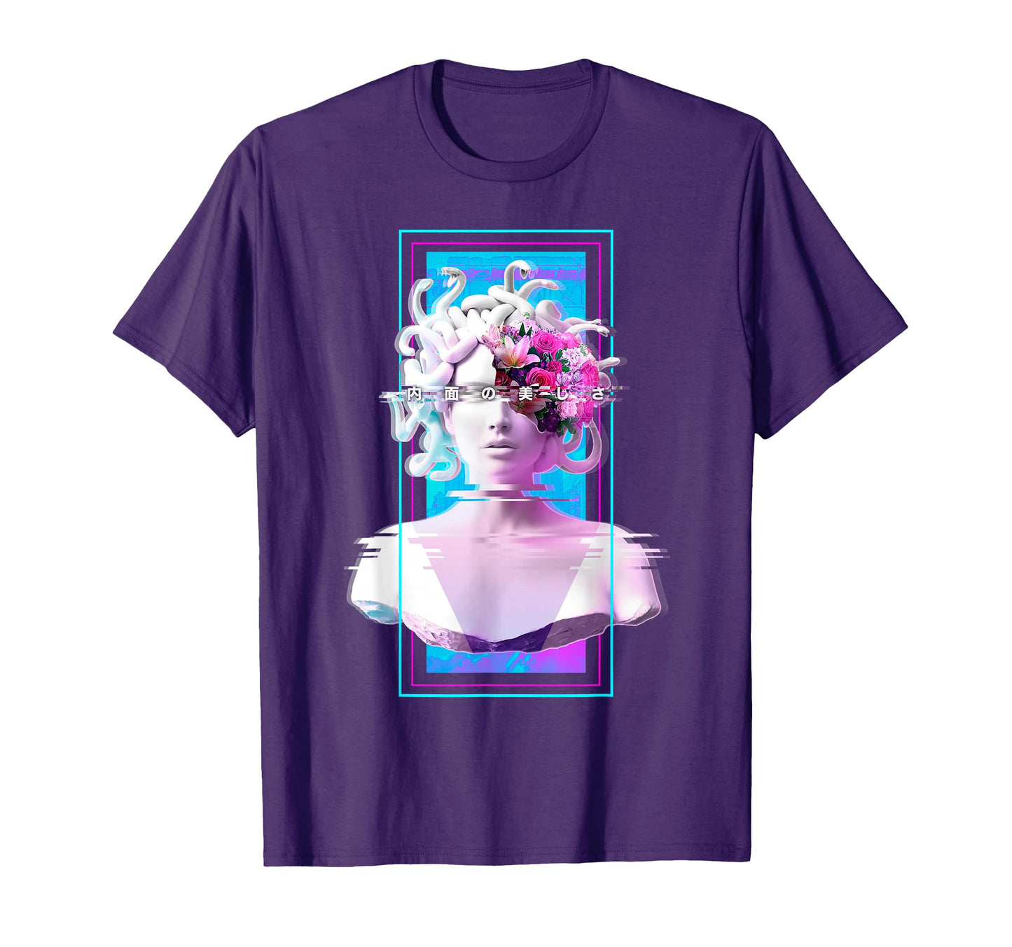 Vaporwave Medusa Statue Aesthetic Art T-Shirt - Streetwear Style Men Women