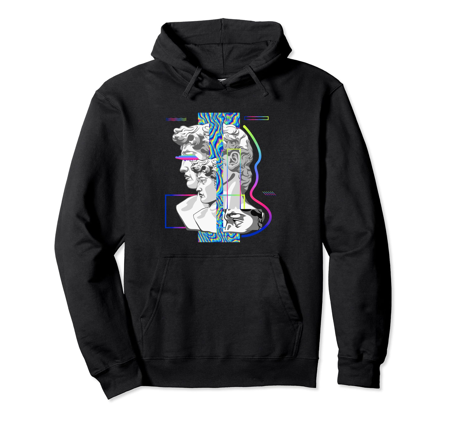 Aesthetic Roman David Greek Statue Hoodie - Minimalist Print for Adults