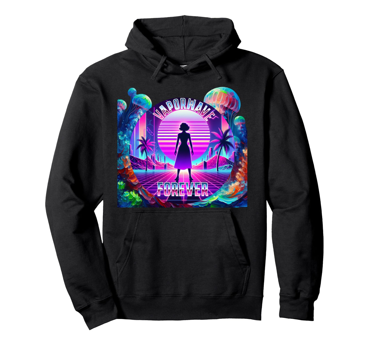 Vaporwave Forever Aesthetic 80S Hoodie - Casual Everyday Wear for Adults