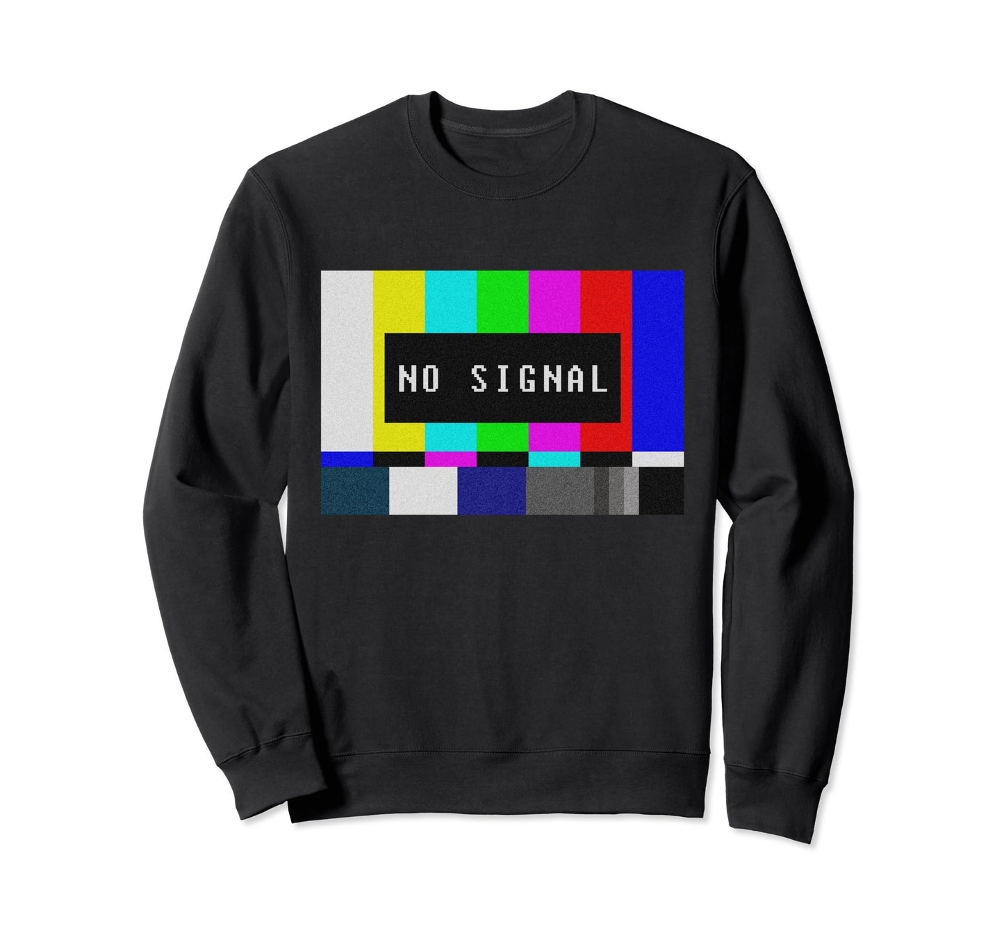 No Signal Tv Test Pattern Sweatshirt - Minimalist Print for Adults