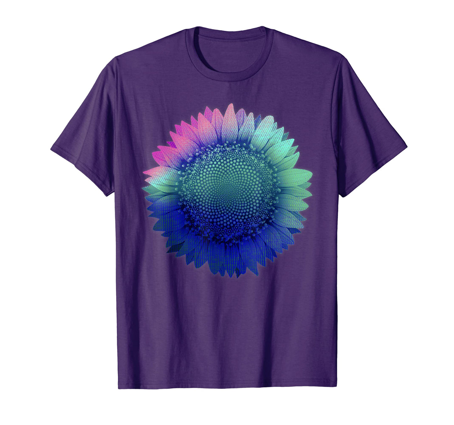 Cyber Aesthetic Sunflower Futurism T-Shirt - Fun Novelty Design Men Women