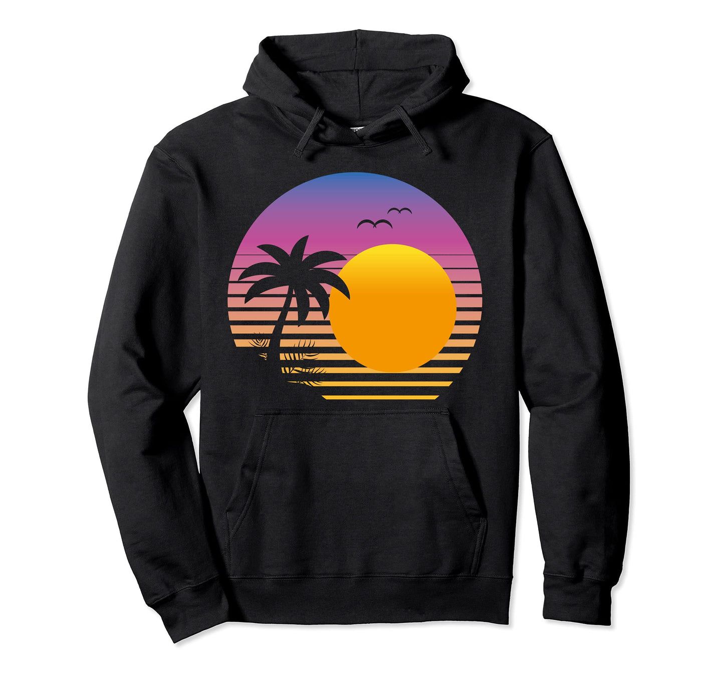 Sunset Tropical Beach 90S Art 80S Hoodie - Streetwear Style Unisex