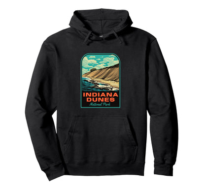 Indiana Dunes National Park Hoodie - Minimalist Print for Adults