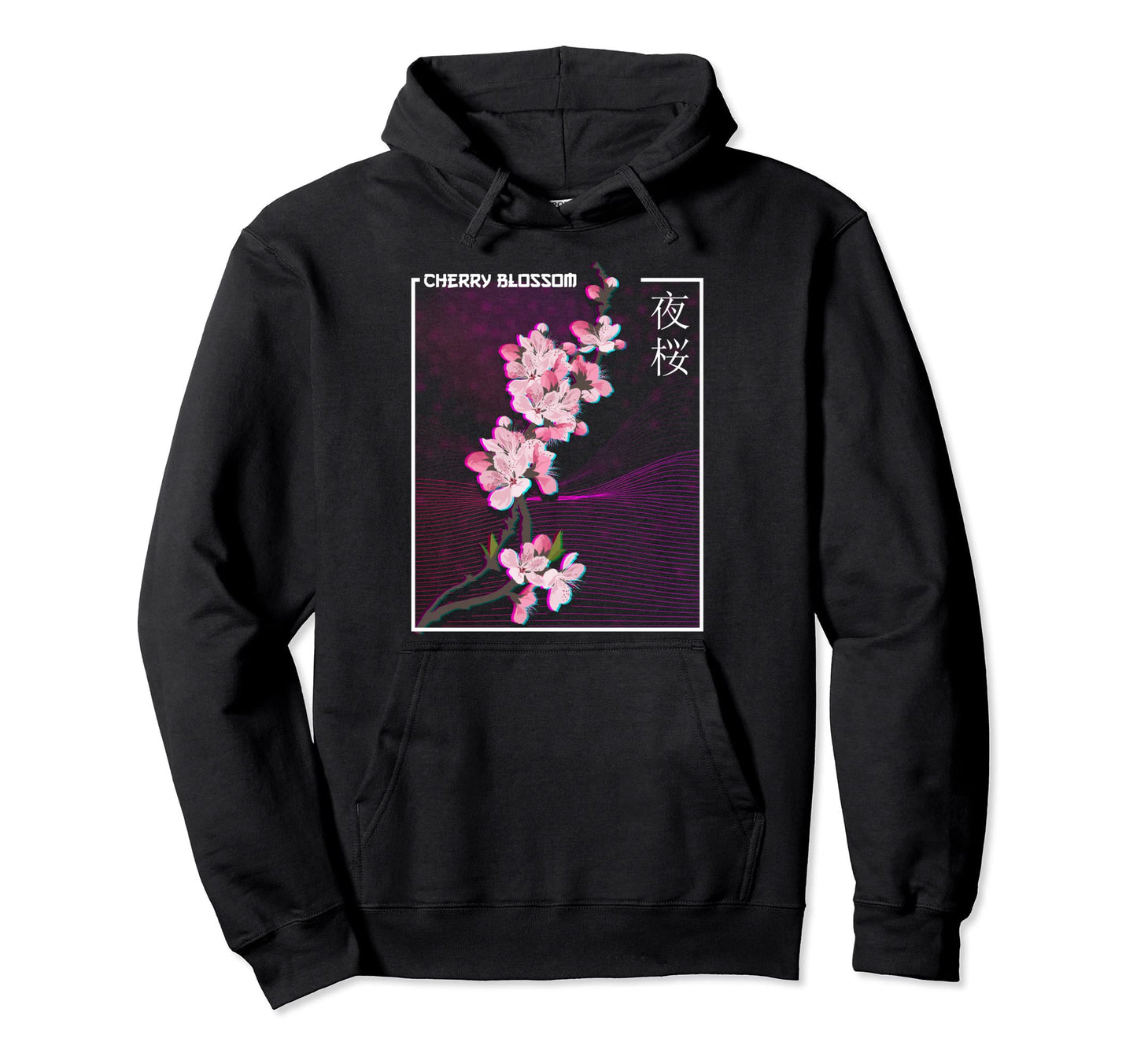 Japanese Aesthetic Vaporwave Cherry Hoodie - Custom Art Print for Adults