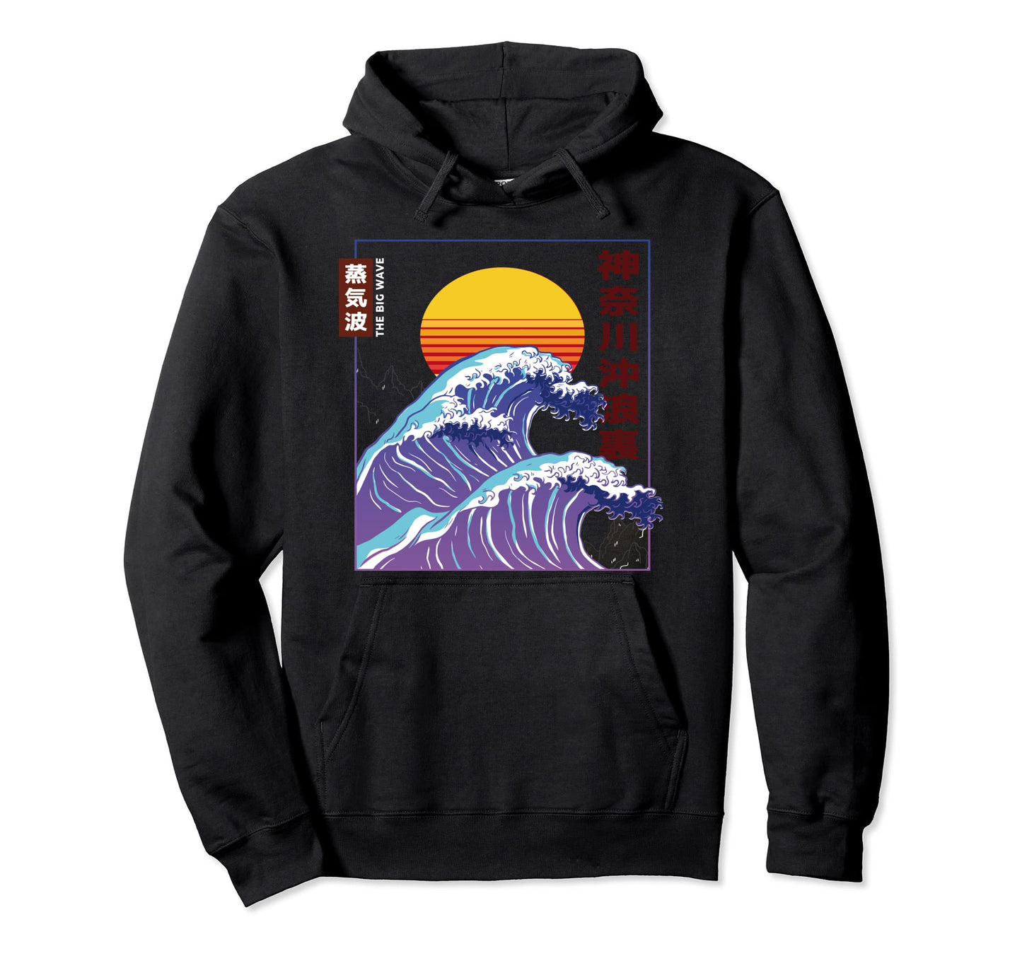 Kanagawa Large Wave Great Wave Hoodie - Aesthetic Graphic for Adults