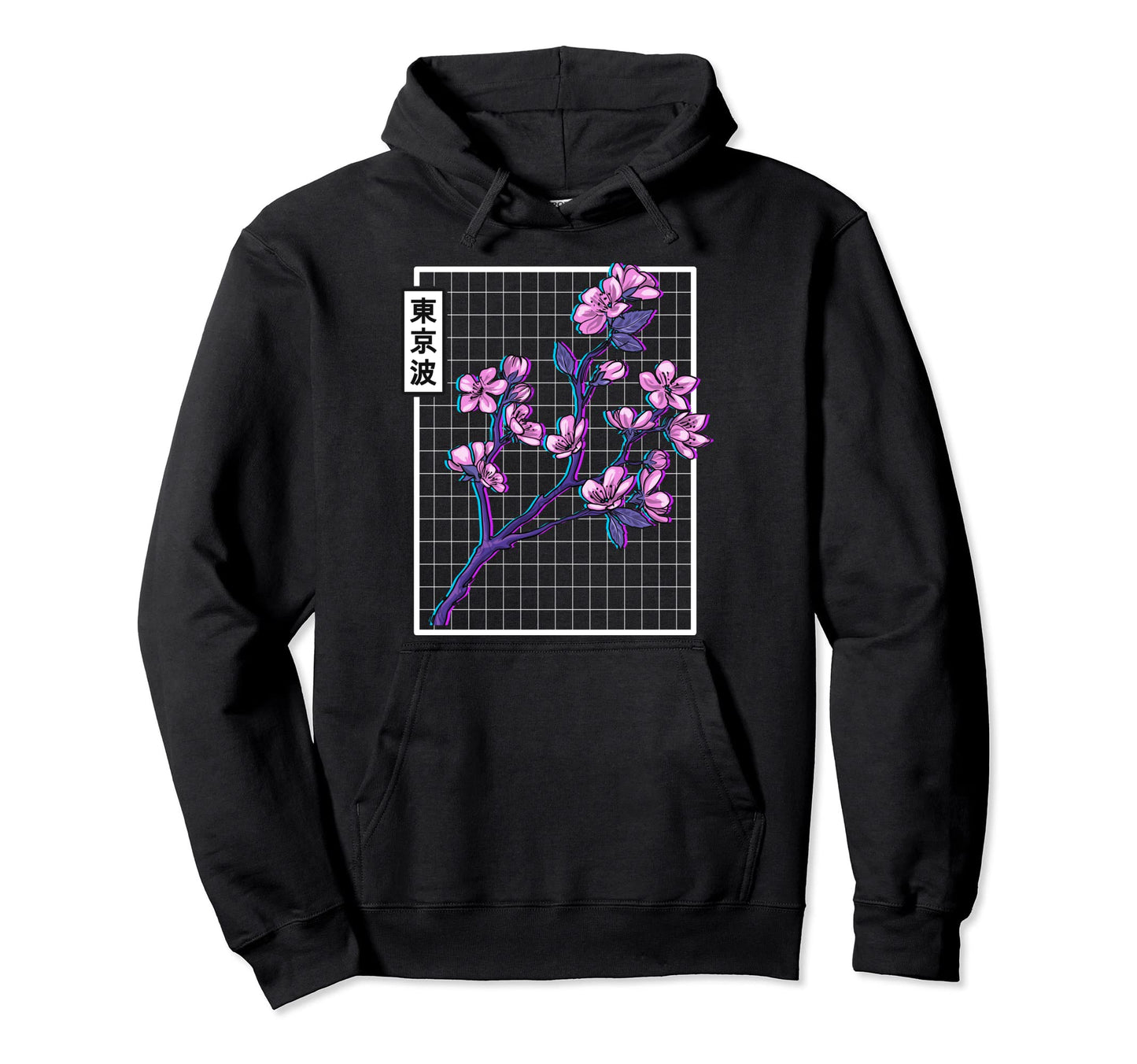 Cherry Blossom Grid Vaporwave Aesthetic Hoodie - Streetwear Style Unisex