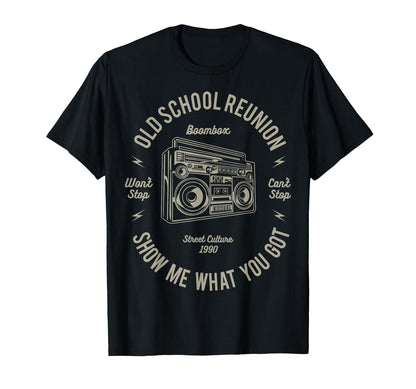 Real Hip Hop Boombox Old School Rap T-Shirt - Trendy Graphic for Adults
