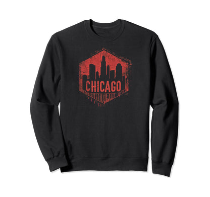 Chicago Grit 90S Grunge Urbandecay Sweatshirt - Novelty Apparel for Adults