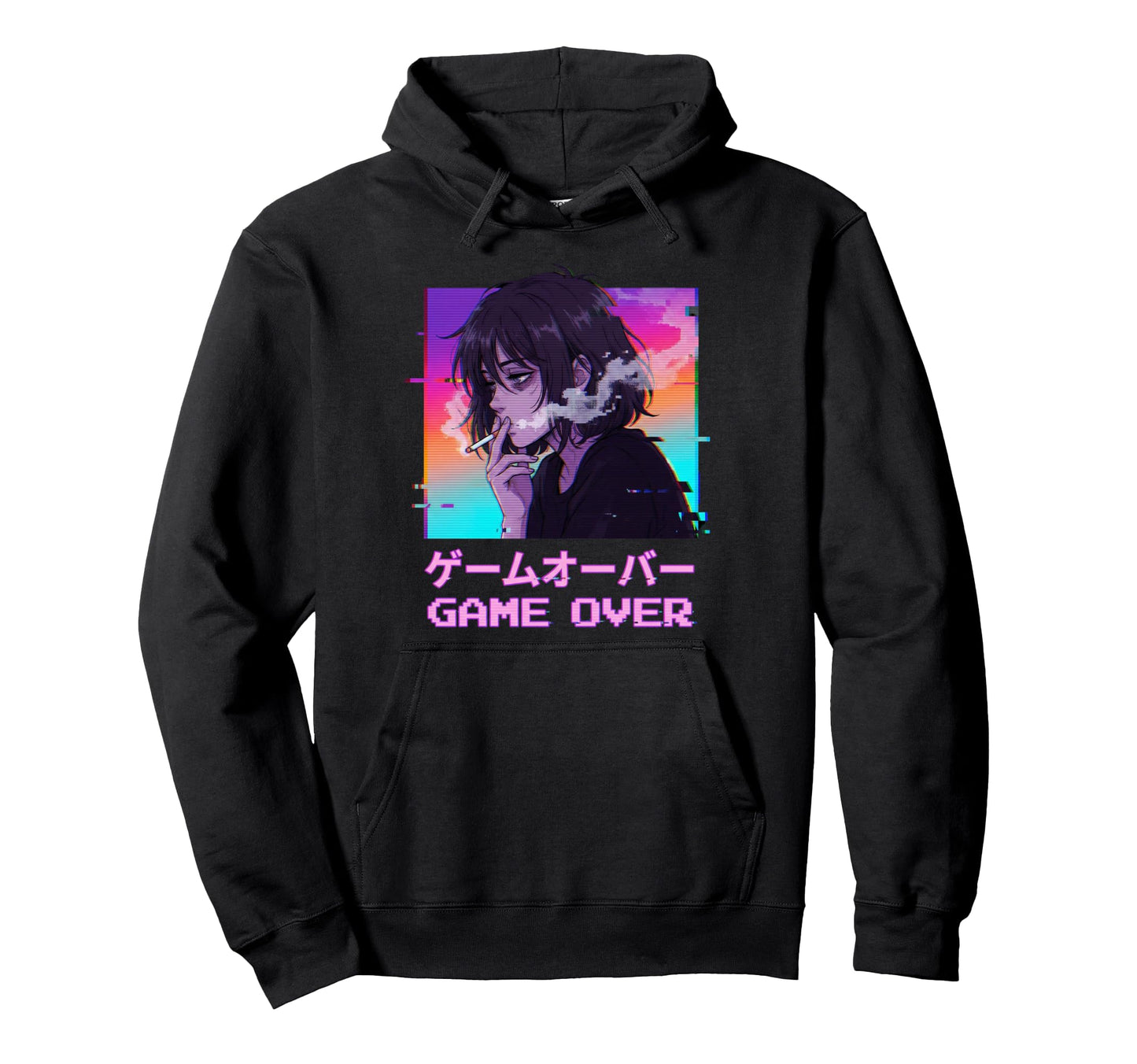 Sad Anime Vaporwave Egirl Eboy Edgy Hoodie - Novelty Apparel for Adults
