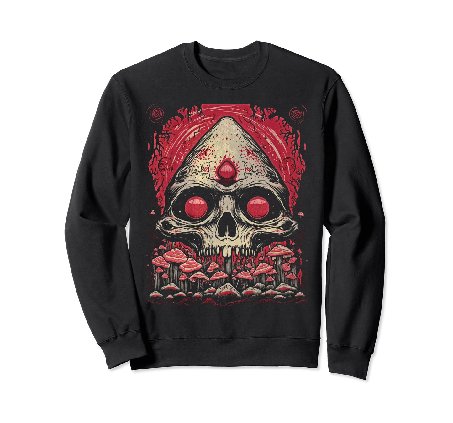 Grunge Mushroom Goth Sweatshirt - Streetwear Style for Adults