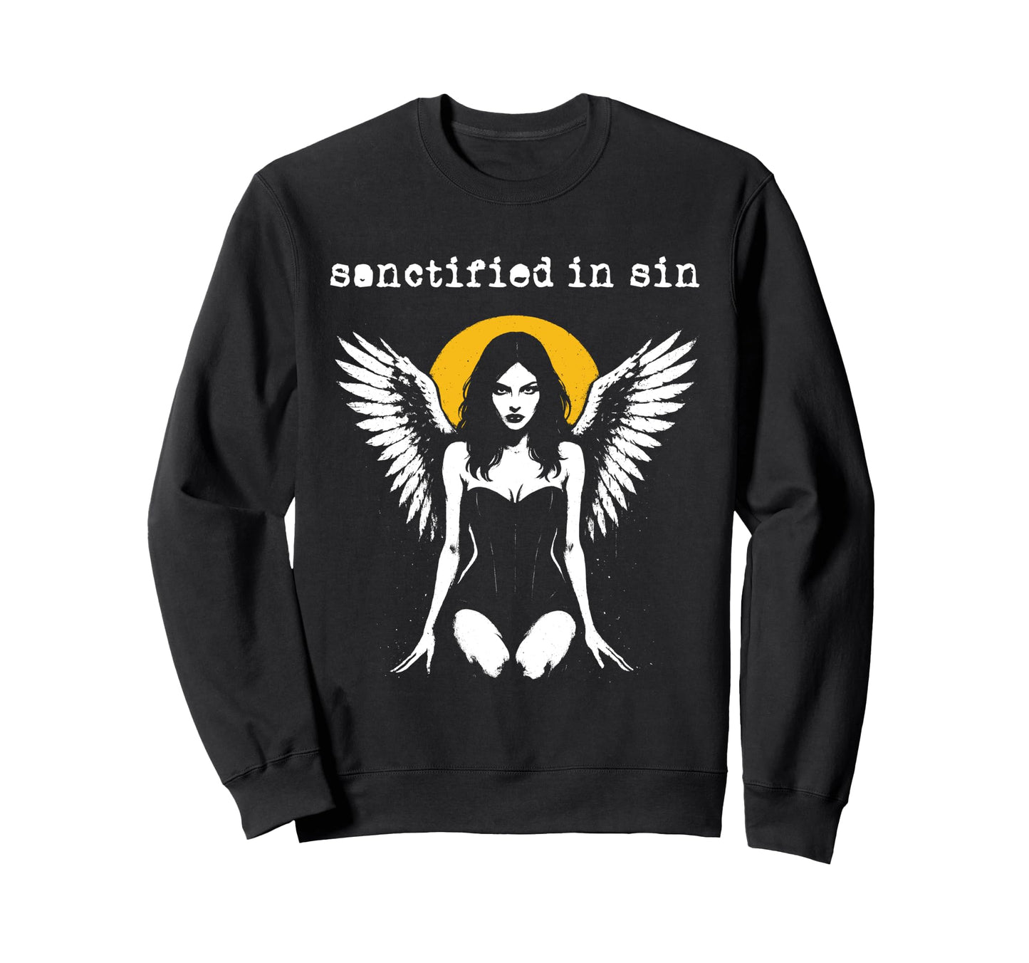 Gothic Punk Graffiti Grunge 90S Sweatshirt - Minimalist Print for Adults