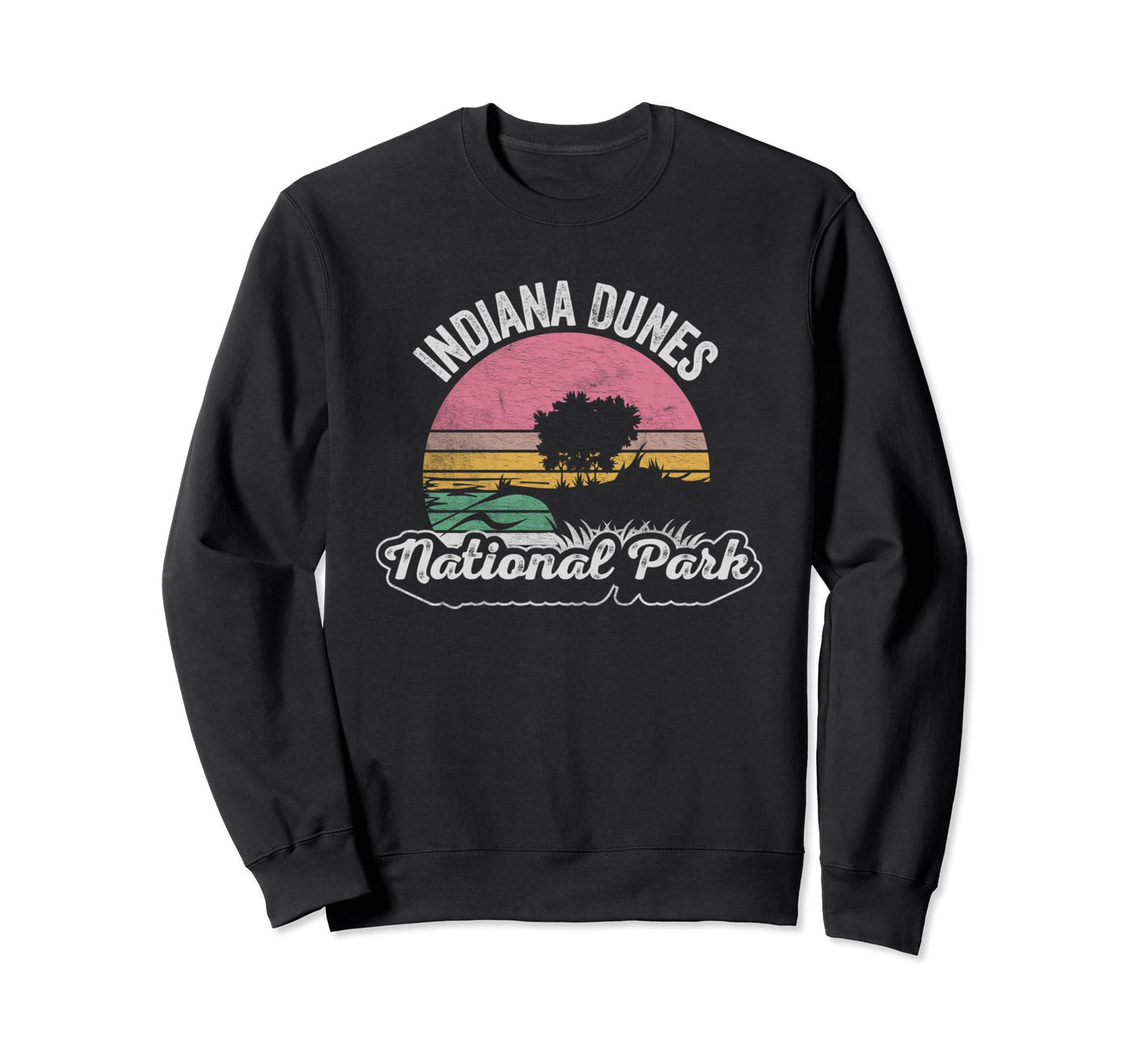 Indiana Dunes National Park Map Sunset Sweatshirt - Custom Art Print Unisex
