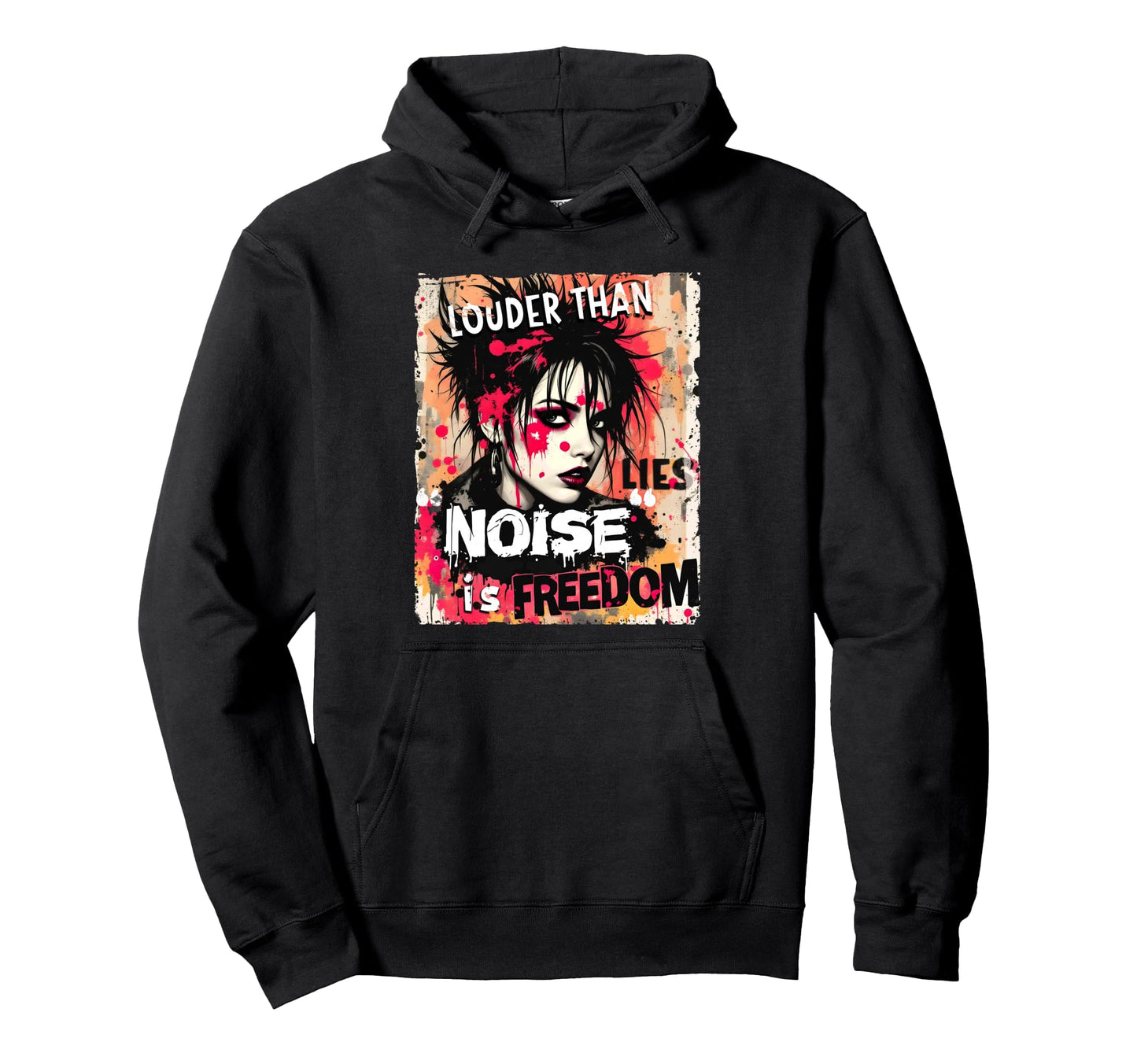 Punk Graffiti Grunge Street Art 90S Hoodie - Unique Graphic for Adults
