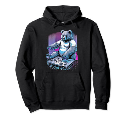 Vaporwave Aesthetic Teddy Bear Synthie Hoodie - Streetwear Style Unisex