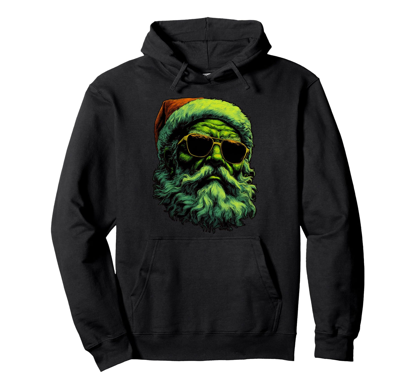 Punk Santa Claus Sunglasses Rocker Grunge Hoodie - Trendy Graphic Men Women