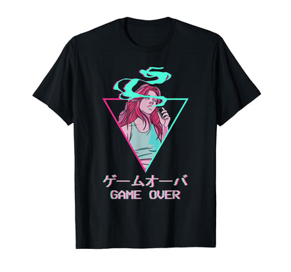 Game Over Japanese Otaku Anime T-Shirt - Trendy Graphic for Adults