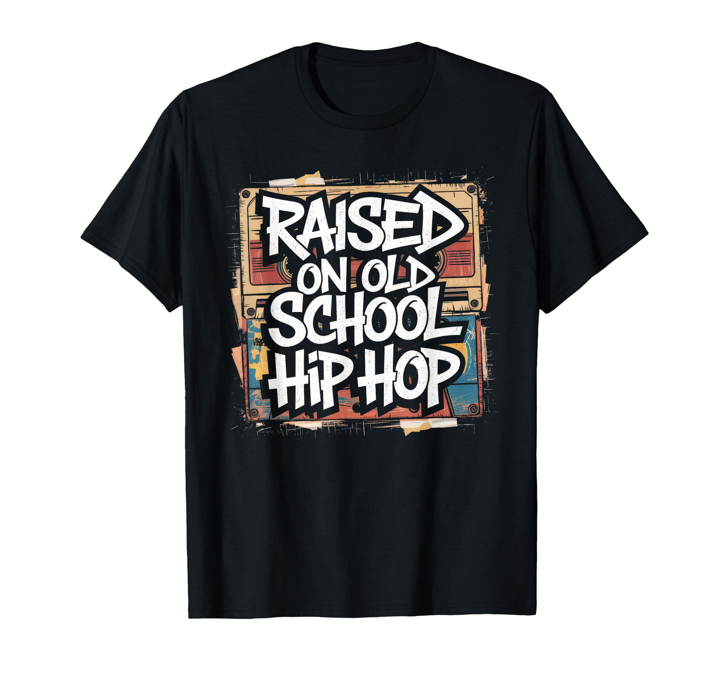 Raised Old School Hip Hop Cassette T-Shirt - Graphic Print Men Women