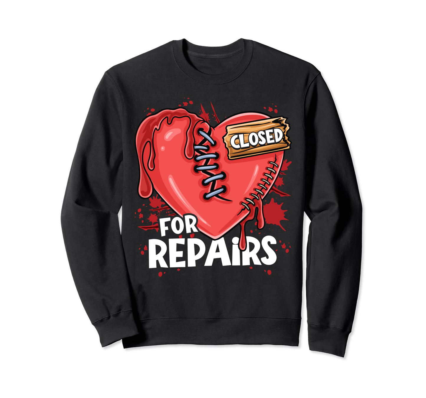 Sad Heartbreak Grunge Broken Sweatshirt - Casual Everyday Wear Men Women