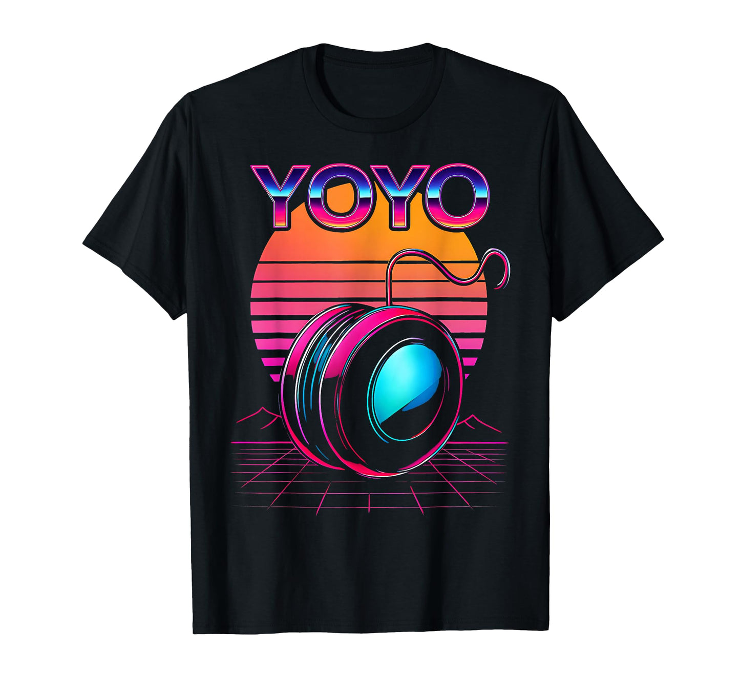 Yoyo Toy Vaporwave Aesthetic Sunset T-Shirt - Minimalist Print Men Women