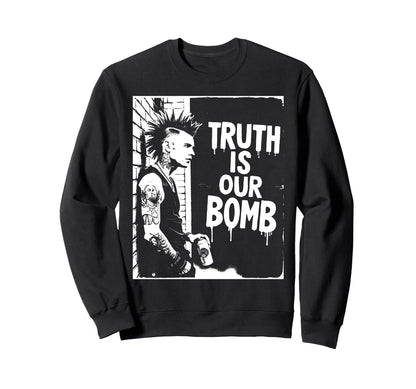 Punk Rock 90S Grunge Distressed Sweatshirt - Aesthetic Graphic Men Women