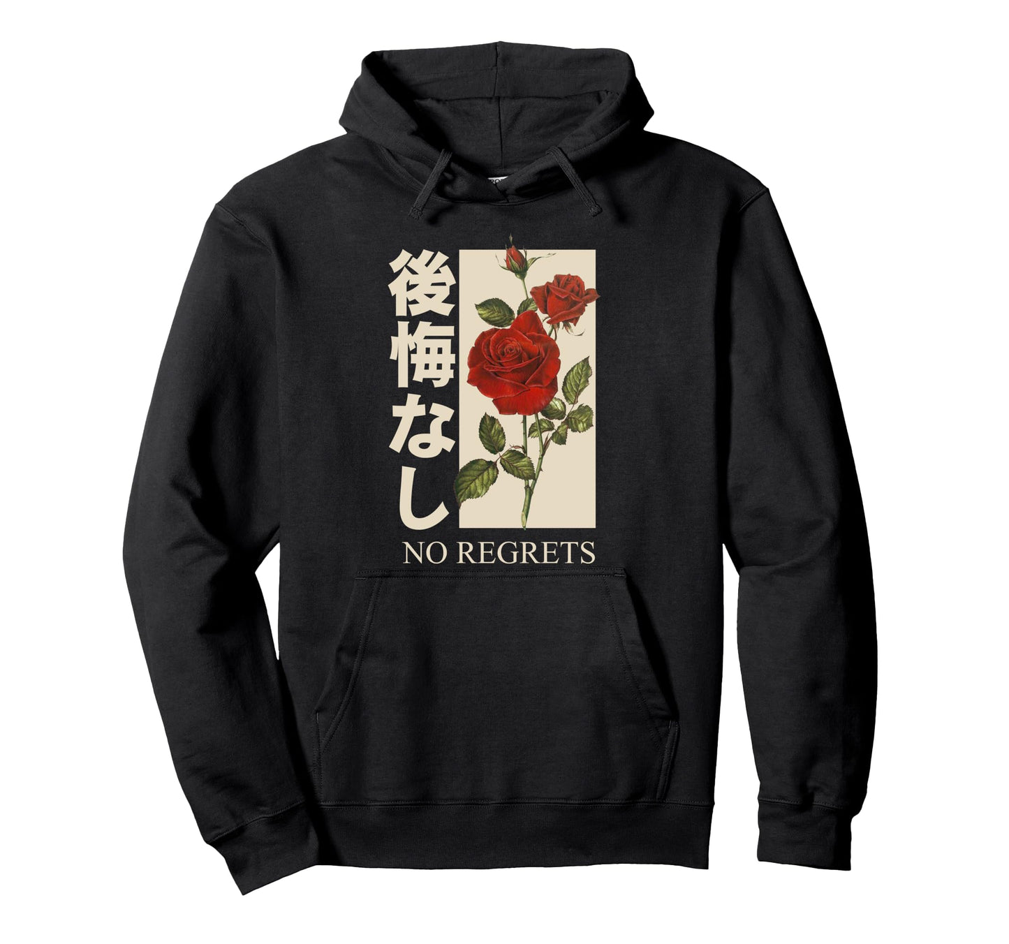 No Regrets Rose Red Rose Sad Aesthetic Hoodie - Unique Graphic for Adults