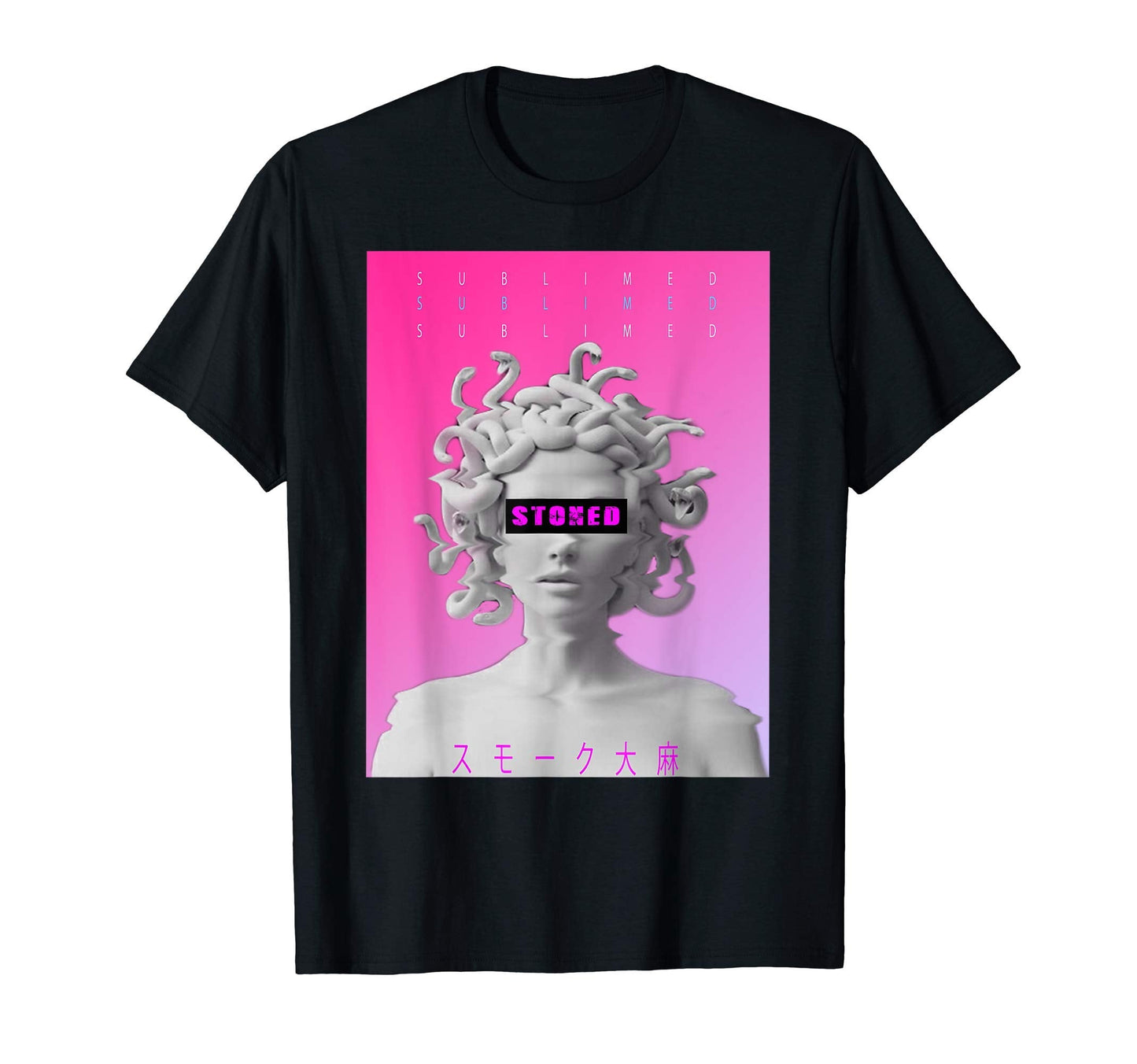 Stoned Sublimed Vaporwave Aesthetic T-Shirt - Fun Novelty Design Unisex