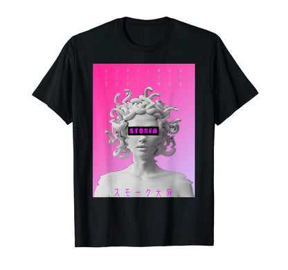 Stoned Sublimed Vaporwave Aesthetic T-Shirt - Fun Novelty Design Unisex