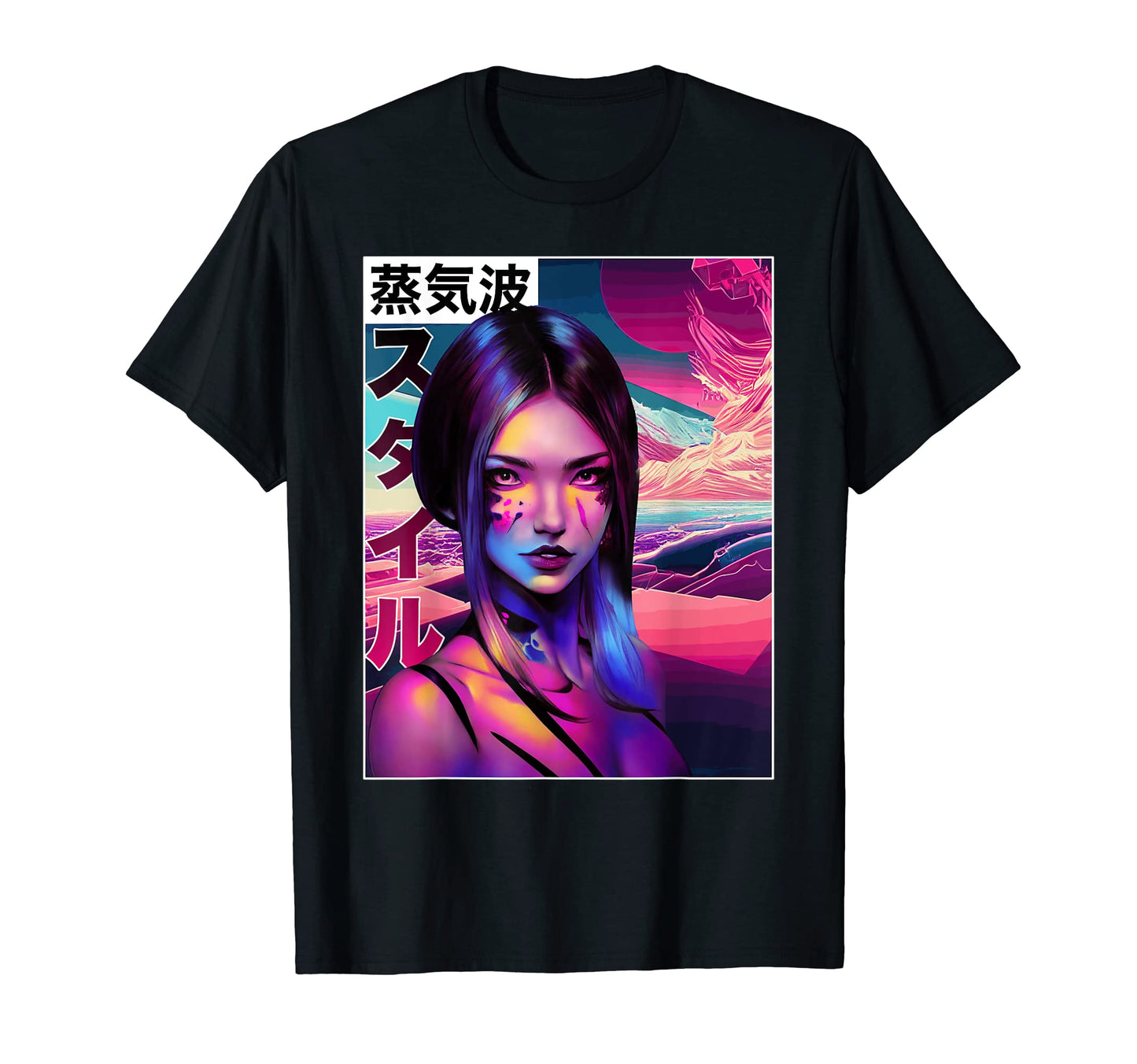 Colorful Anime Japanese Vaporwave T-Shirt - Unique Graphic for Adults