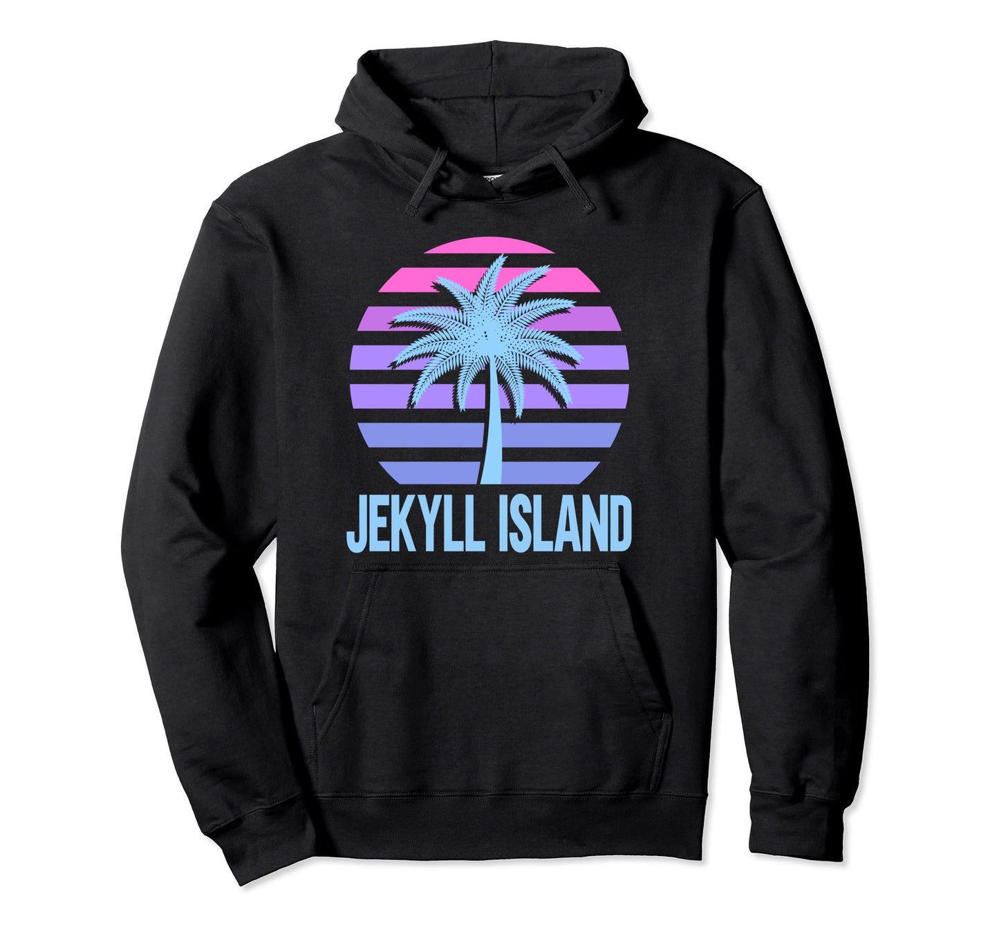 Jekyll Island Vacation Vaporwave Hoodie - Trendy Graphic Men Women