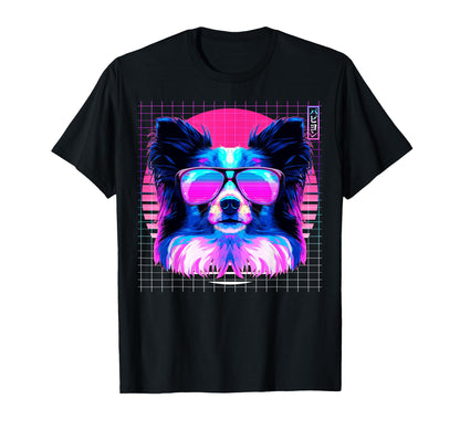 Papillon Papillon Sunglasses Dog T-Shirt - Casual Everyday Wear Men Women