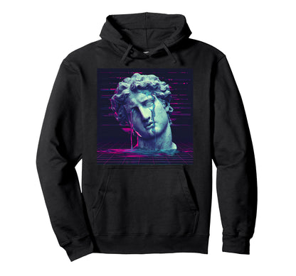 Vaporwave Dripping Statue Head Hoodie - Casual Everyday Wear Men Women
