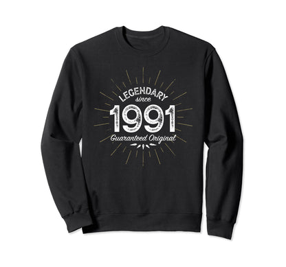Legendary Since 1991 Birth Sweatshirt - Casual Everyday Wear for Adults