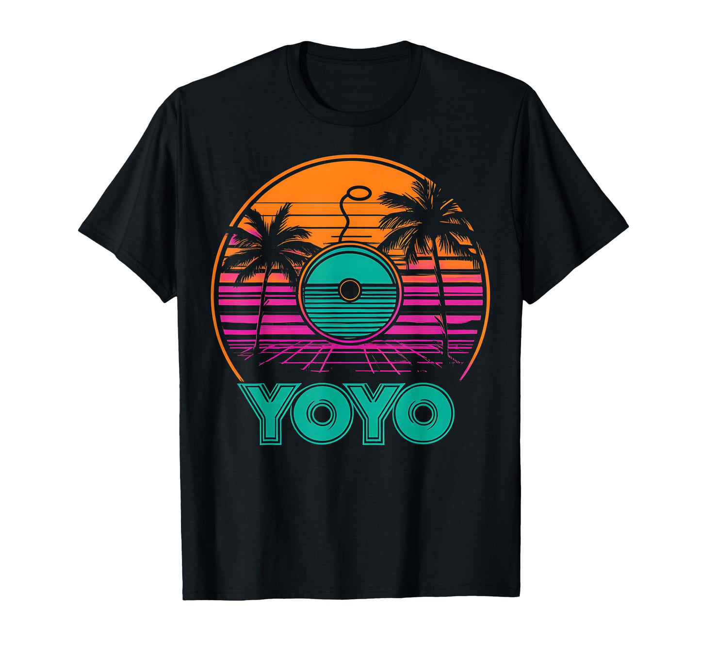 Yoyo Toy Vaporwave Aesthetic Sunset T-Shirt - Streetwear Style Unisex