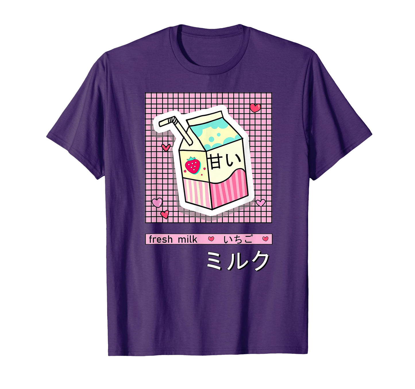 Kawaii Japanese Aesthetic Milk 90S T-Shirt - Unique Graphic Men Women