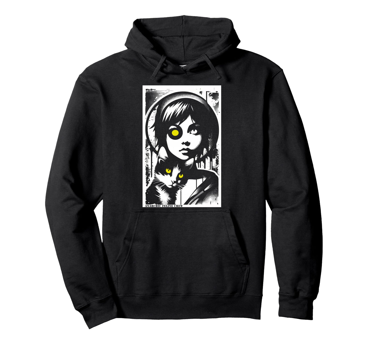 Punk And Cat Graffiti Grunge 90S Hoodie - Streetwear Style Unisex