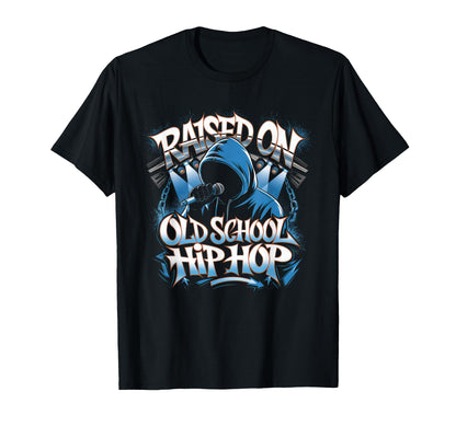Raised Old School Hip Hop Cassette T-Shirt - Graphic Print for Adults
