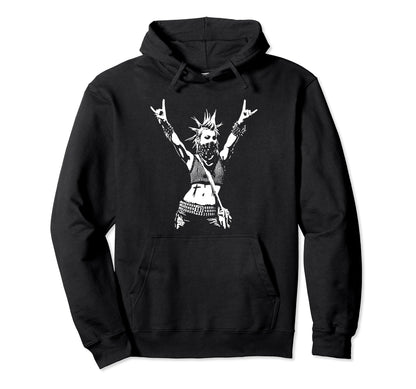 Hand Horns Punk Rock 90S Grunge Hoodie - Aesthetic Graphic for Adults