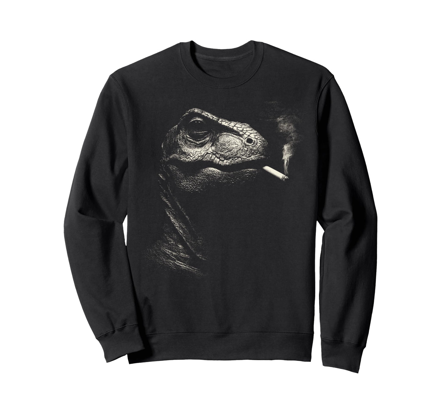 Funny Dinosaur Smoking Cigarette Sweatshirt - Minimalist Print Men Women