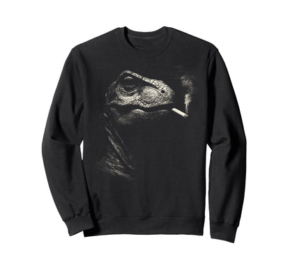 Funny Dinosaur Smoking Cigarette Sweatshirt - Minimalist Print Men Women