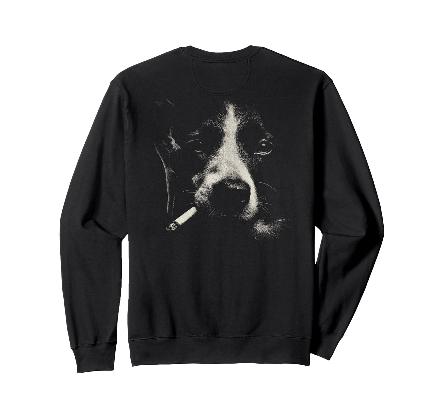 Border Collie Smoking Cigarette Sweatshirt - Minimalist Print for Adults