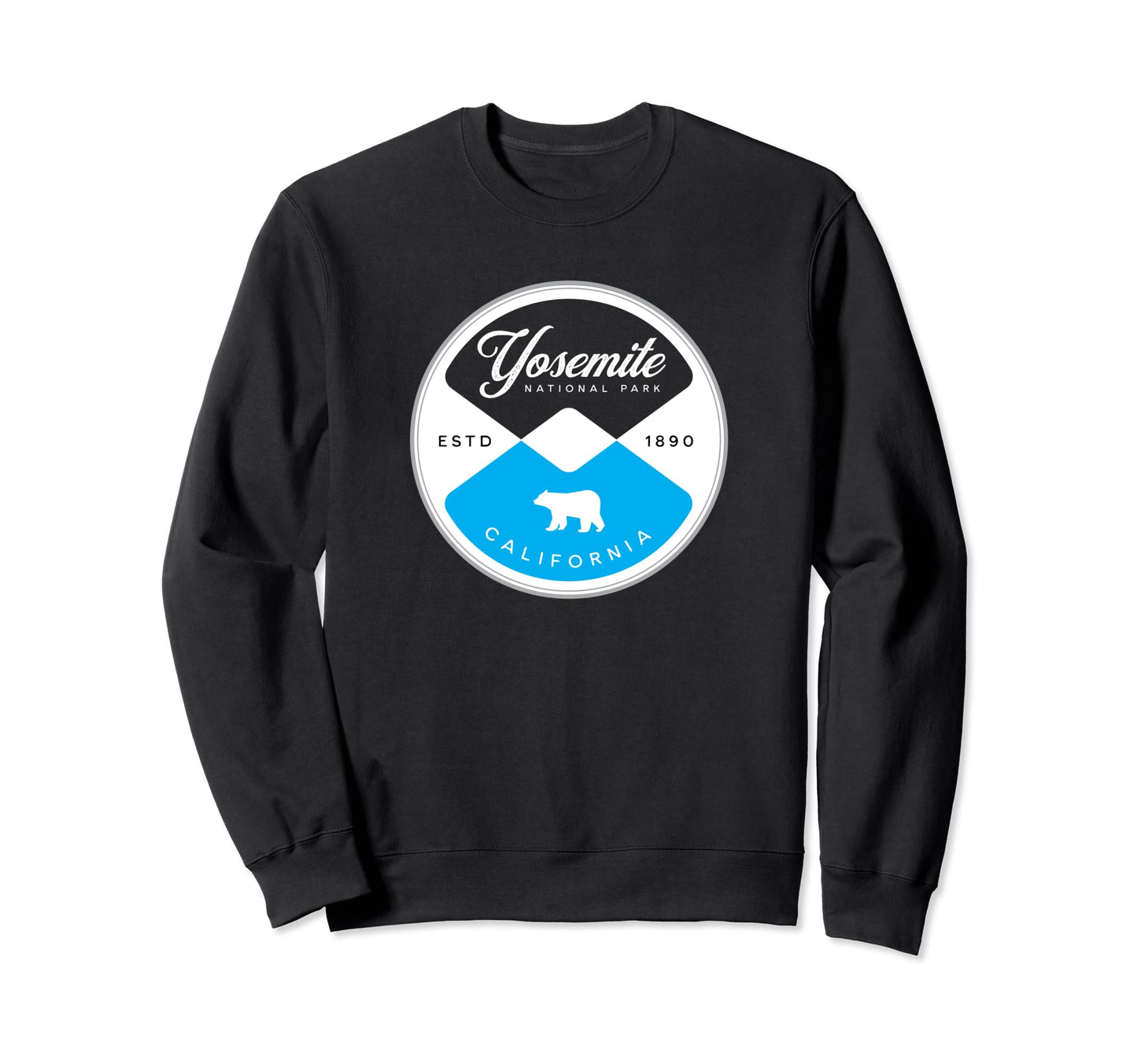 Yosemite National Park California Circle Sweatshirt - Unique Graphic Unisex