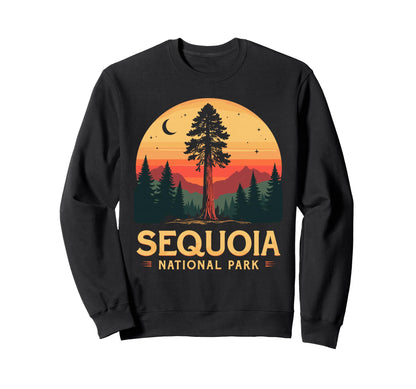 Sequoia National Park Sunset T Sweatshirt - Unique Graphic for Adults