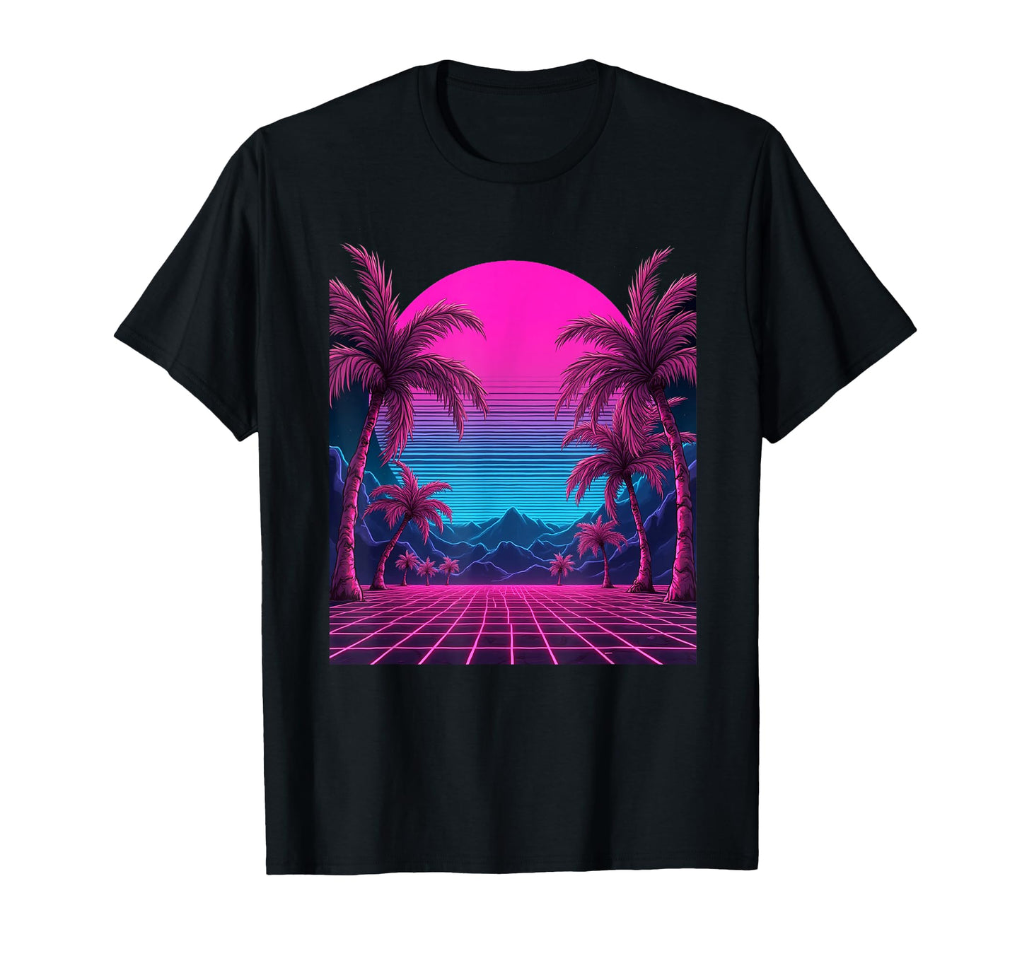 80S Vaporwave Aesthetic Palm Trees T-Shirt - Trendy Graphic Men Women