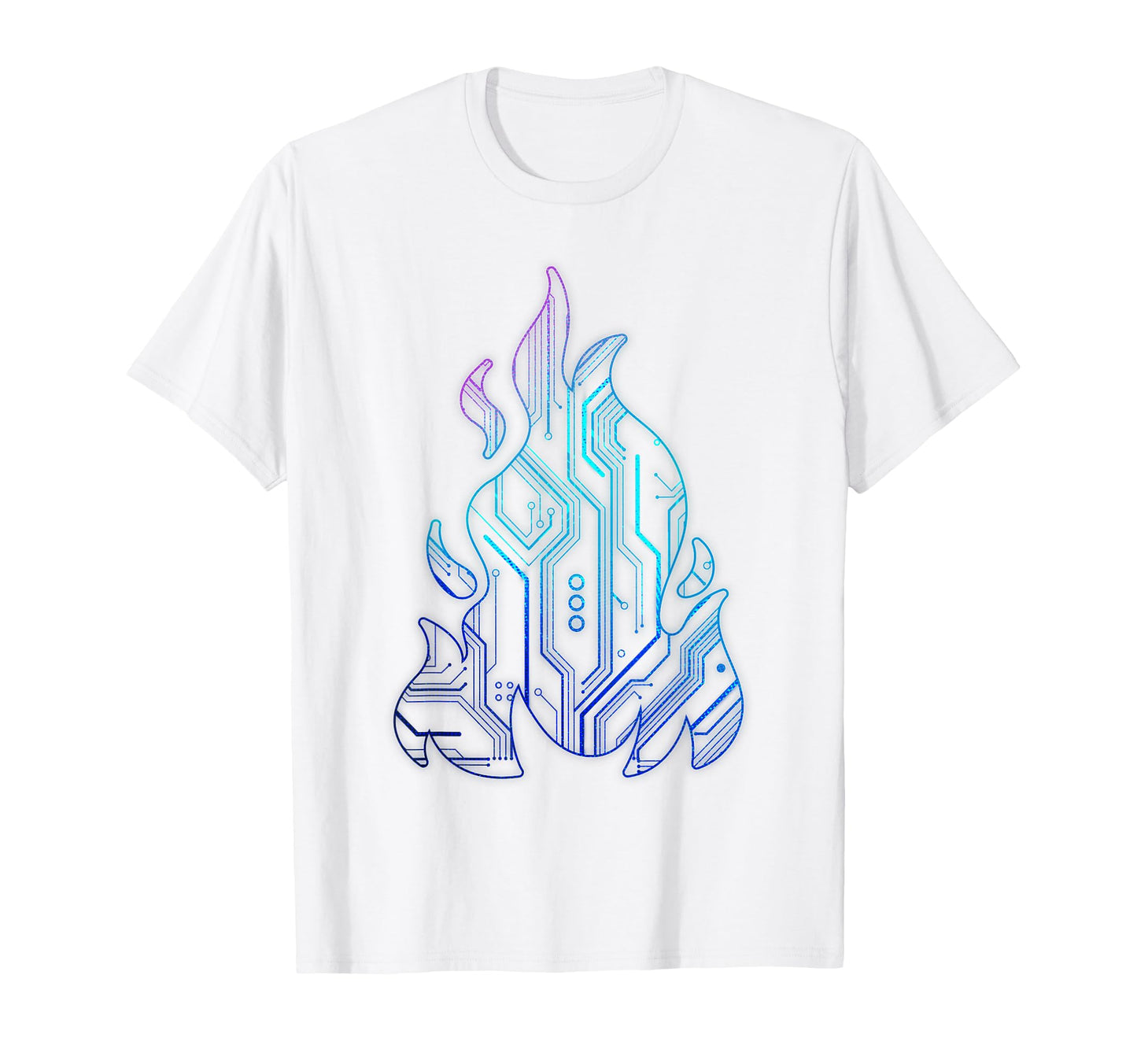 Cyber Aesthetic Flame Futurism T-Shirt - Streetwear Style Men Women