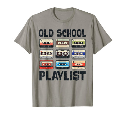 Old School Playlist Funny T-Shirt - Custom Art Print for Adults