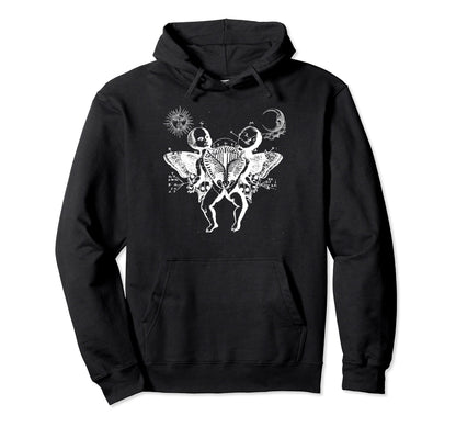 Siamese Twins Butterfly Wings Gothic 90S Hoodie - Aesthetic Graphic Unisex