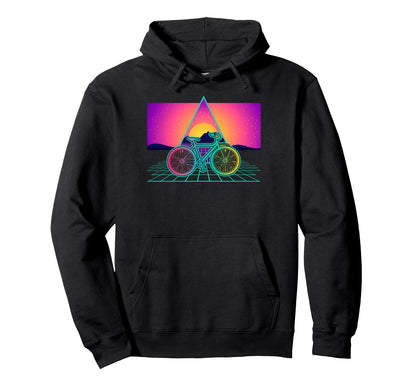Aesthetic Vaporwave Cyclist Biker Hoodie - Unique Graphic for Adults