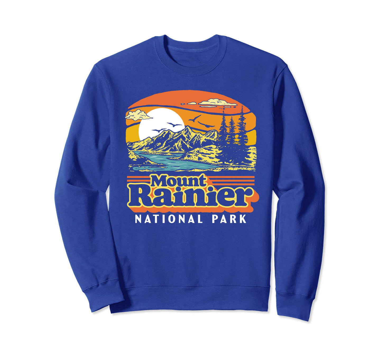 Mount Rainier National Park 80S Sweatshirt - Custom Art Print for Adults