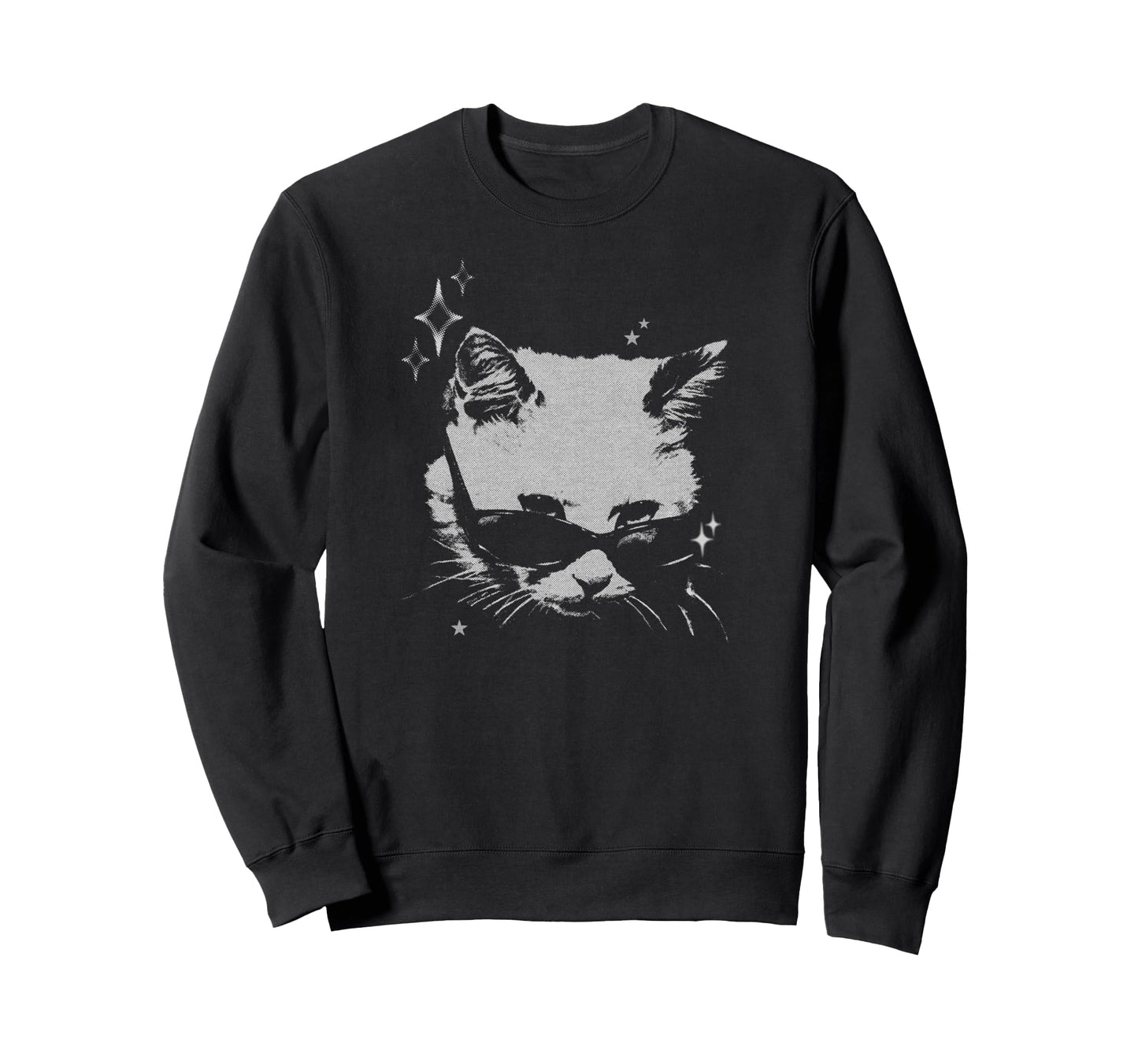 Y2K Cat Sunglasses Silly 90S 2000S Sweatshirt - Custom Art Print Unisex