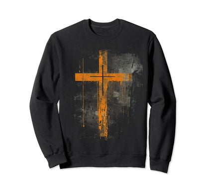 Cross Distressed 90S Goth Grunge Vibes Sweatshirt - Trendy Graphic Unisex
